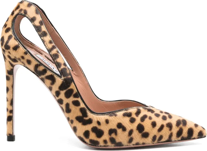 110mm Cut-Out Leopard-Print Pumps