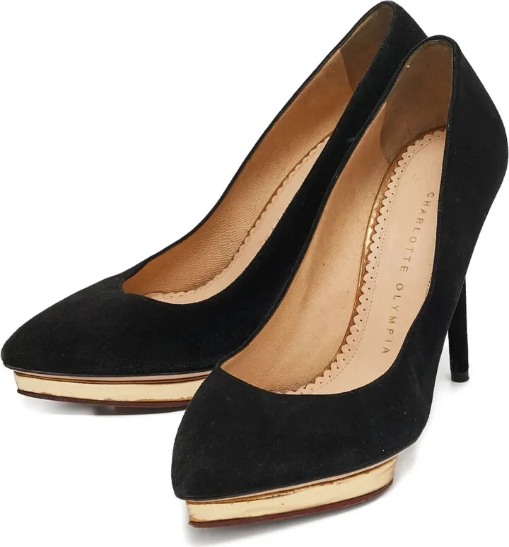 110mm Debbie platform suede pumps - Image 2