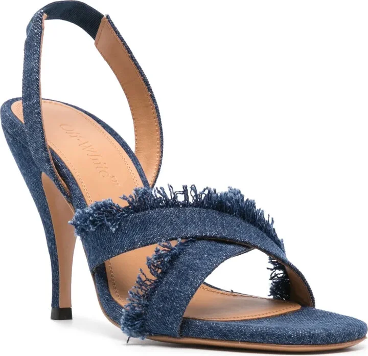110mm Denim Sandals - Image 2