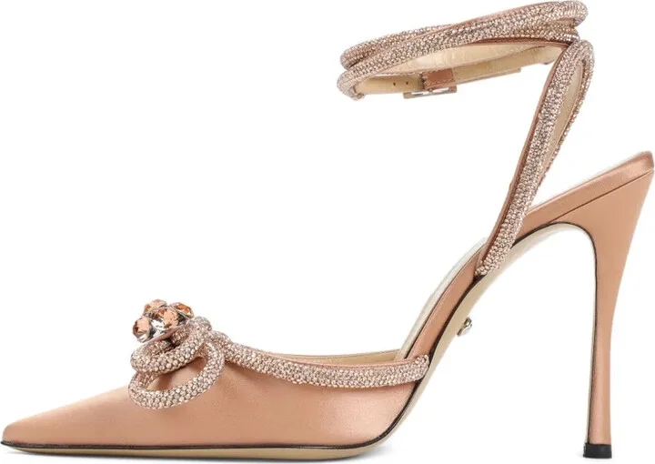 110mm Double Bow crystal-embellished satin pumps - Image 2