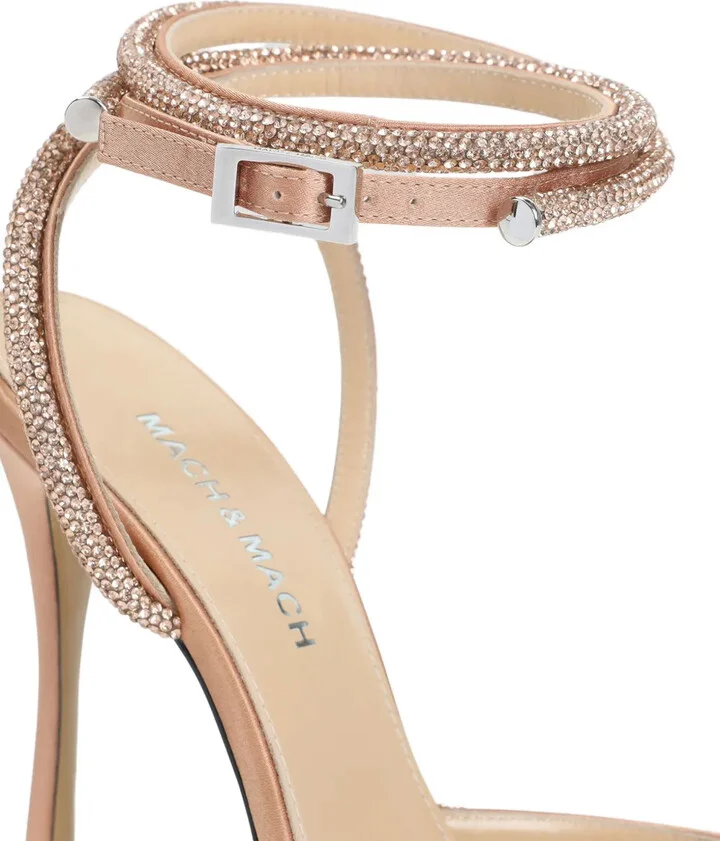 110mm Double Bow crystal-embellished satin pumps - Image 3