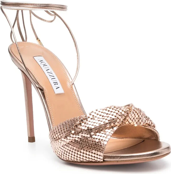 110mm Embellished Lace-Up Sandals - Image 2