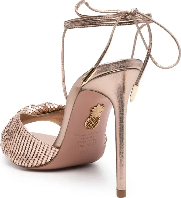 110mm Embellished Lace-Up Sandals - Image 3