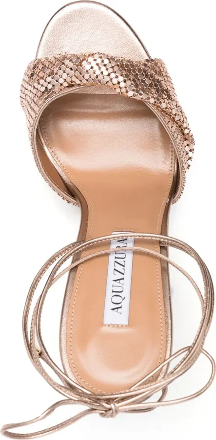 110mm Embellished Lace-Up Sandals - Image 4