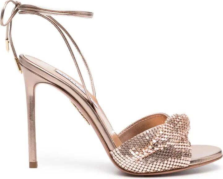 110mm Embellished Lace-Up Sandals