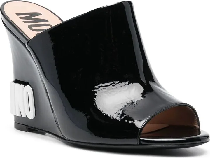 110mm Embossed-Logo Wedge Sandals - Image 2