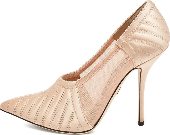 110mm Embroidered Pointed-Toe Pumps