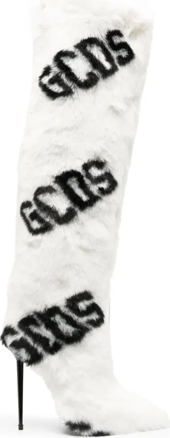 110mm Faux-Fur Logo-Print Boots