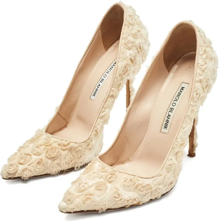 110mm Floral-Embellished Heeled Pumps - Image 2