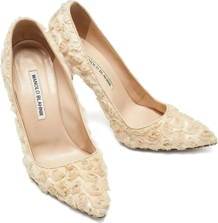 110mm Floral-Embellished Heeled Pumps - Image 5