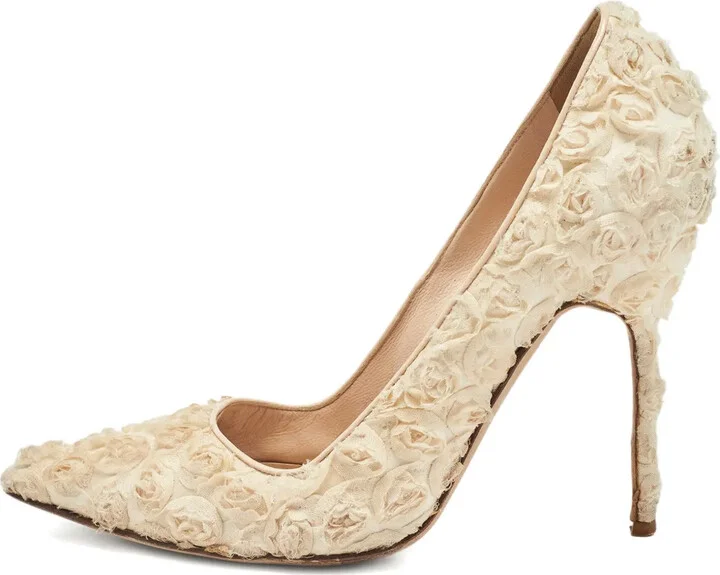 110mm Floral-Embellished Heeled Pumps