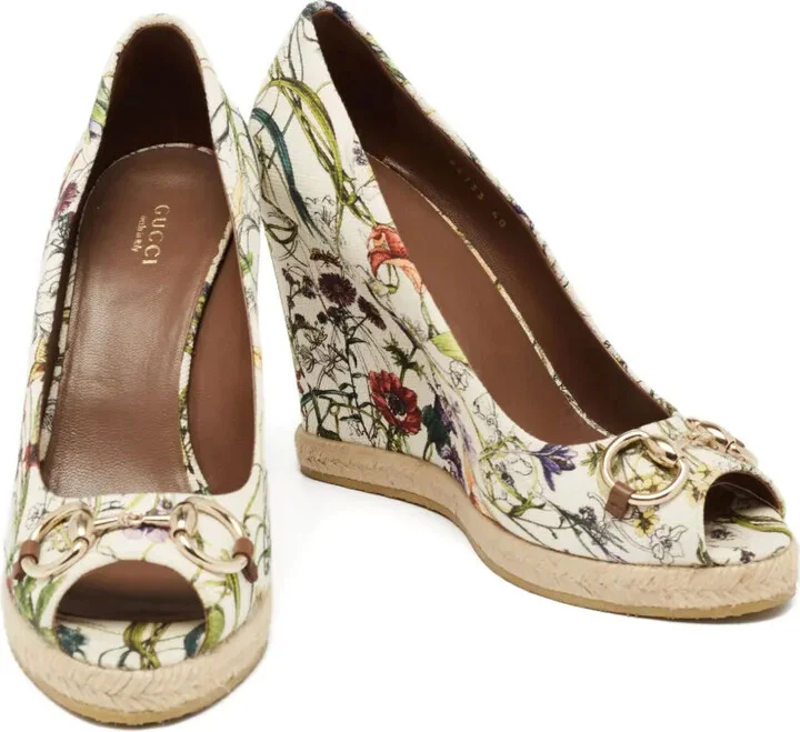 110mm floral-print Horsebit espadrilles - Image 3