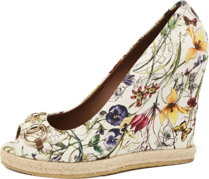 110mm floral-print Horsebit espadrilles
