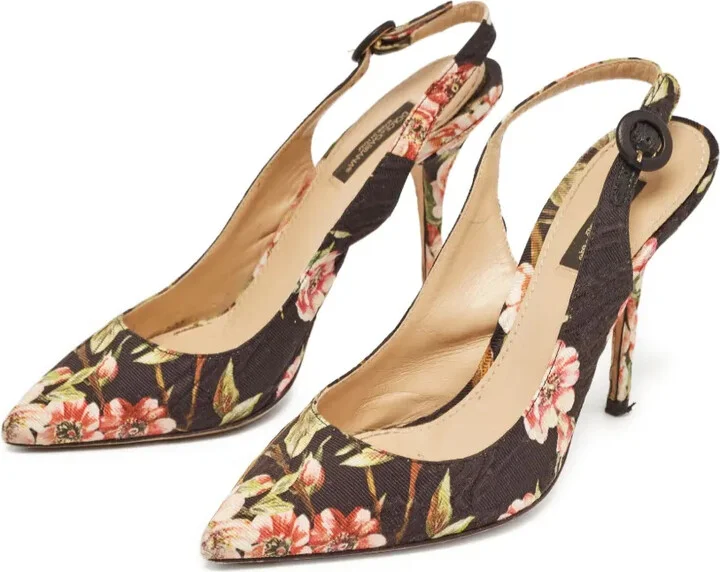 110mm Floral-Print Slingback Pumps - Image 2