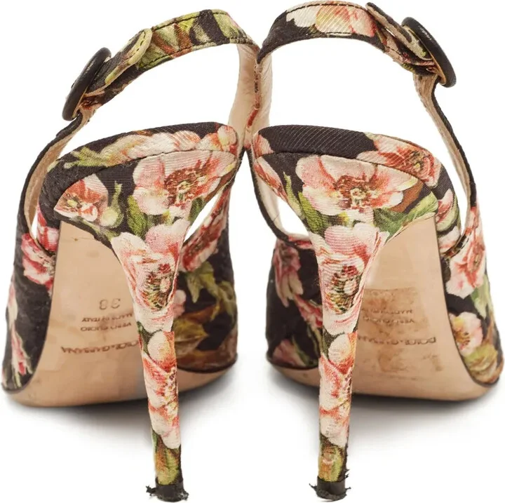 110mm Floral-Print Slingback Pumps - Image 3
