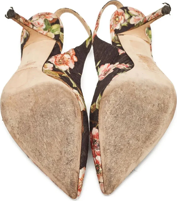110mm Floral-Print Slingback Pumps - Image 4