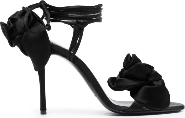 110mm Flower Satin Sandals