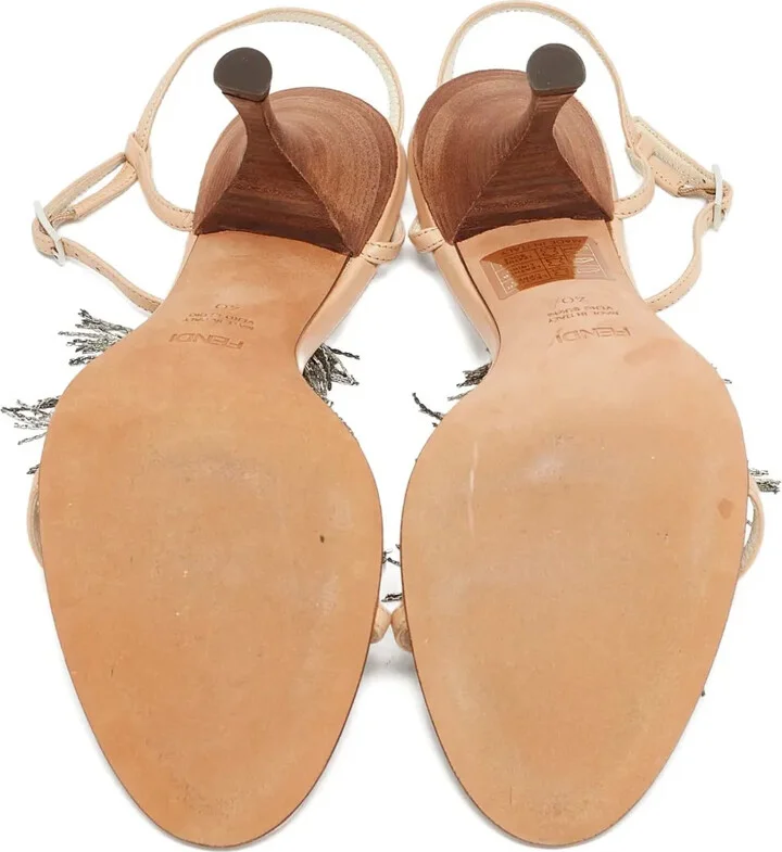 110mm Fringe-Embellishment Sandals - Image 4