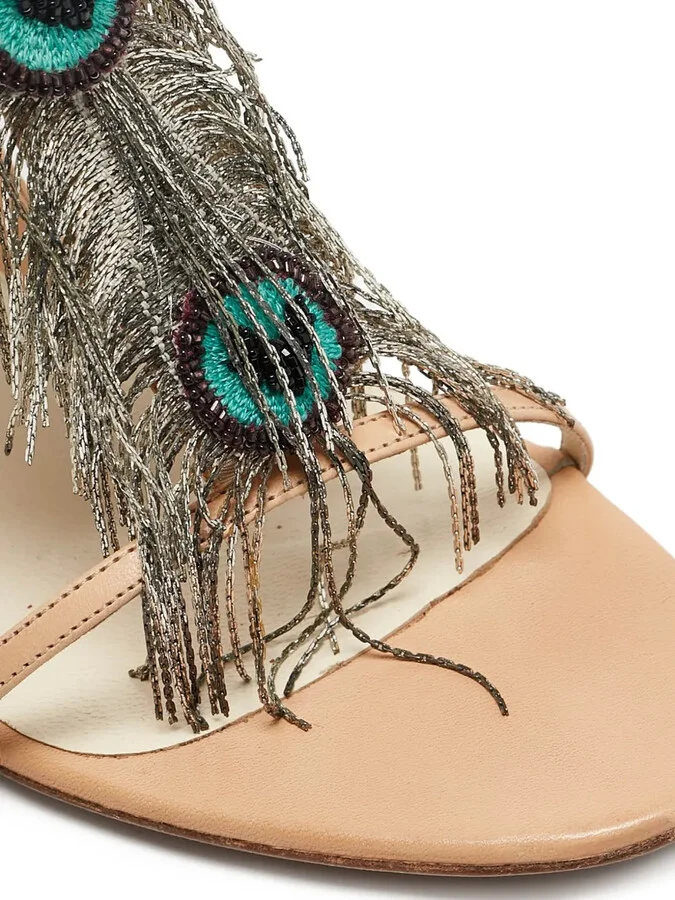 110mm Fringe-Embellishment Sandals - Image 5