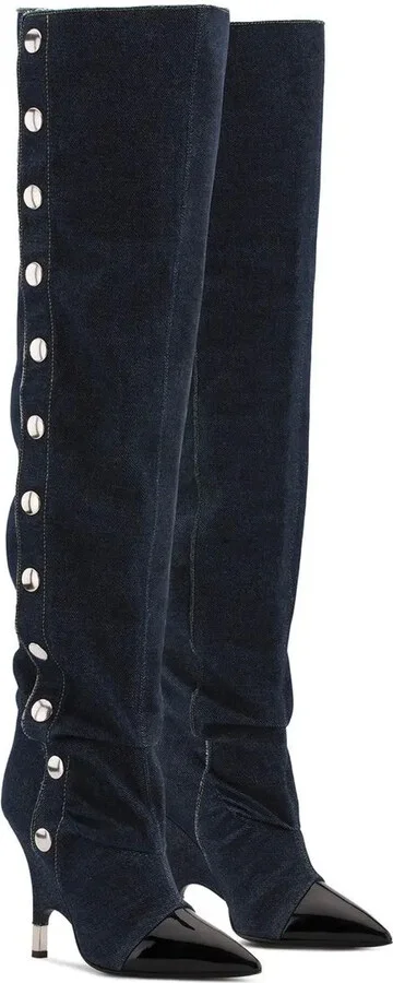 110mm Harper denim knee-length boots - Image 2