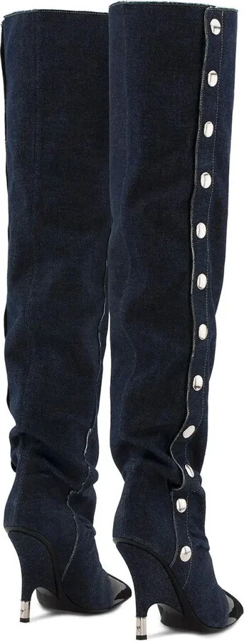 110mm Harper denim knee-length boots - Image 3