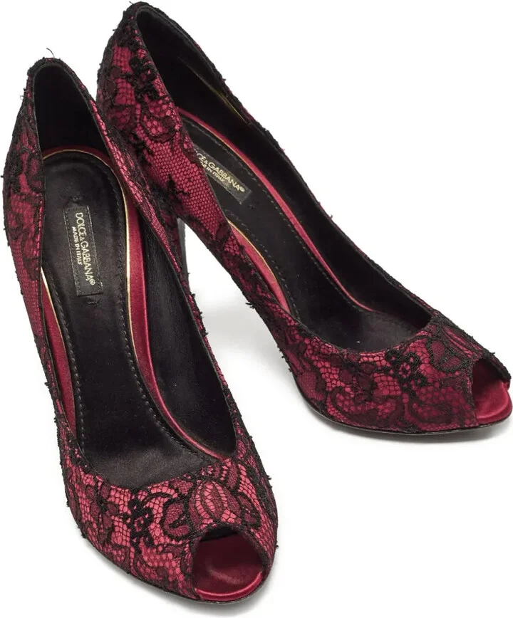 110mm Lace-Embroidered Peep-Toe Pumps - Image 5