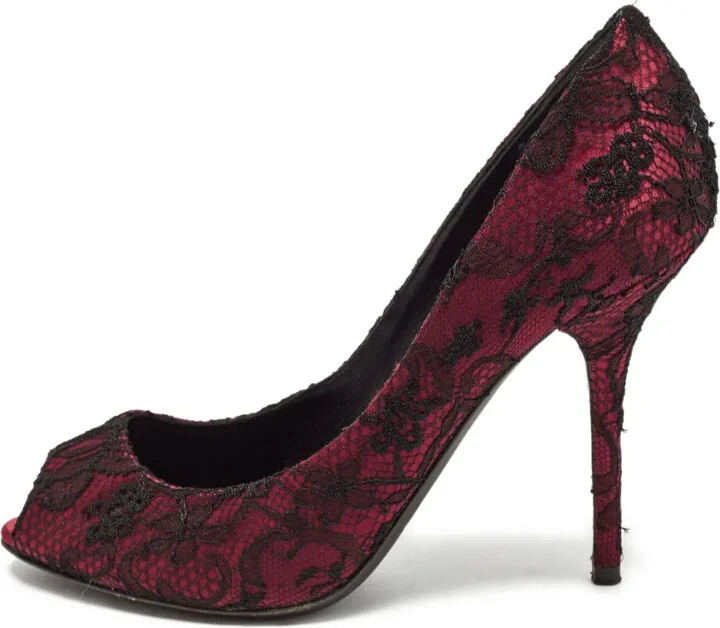110mm Lace-Embroidered Peep-Toe Pumps