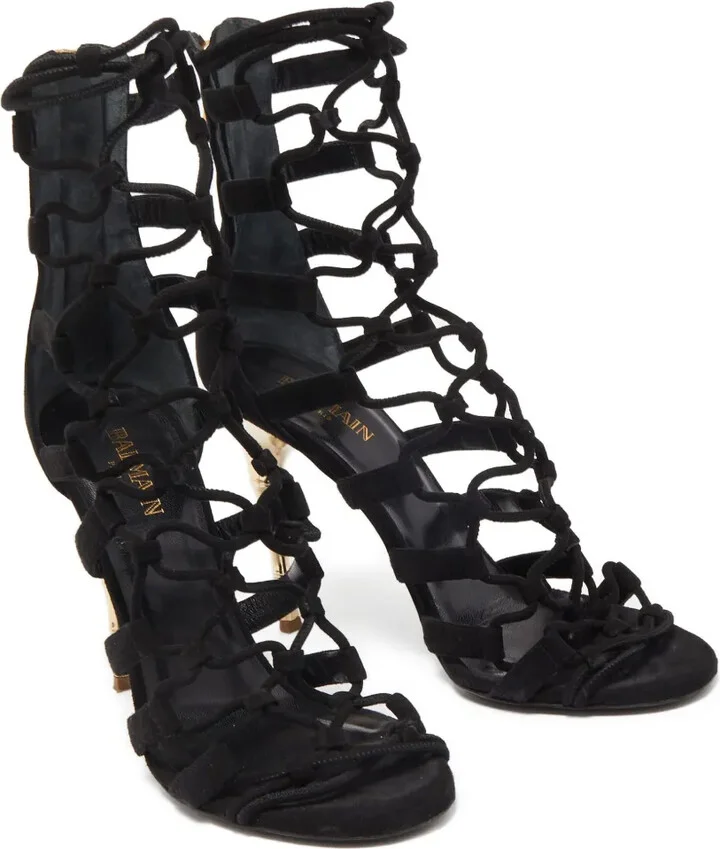 110MM Lace Metal Heel Sandals - Image 4