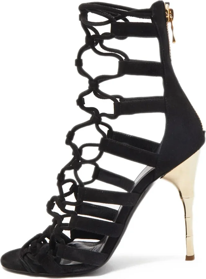 110MM Lace Metal Heel Sandals