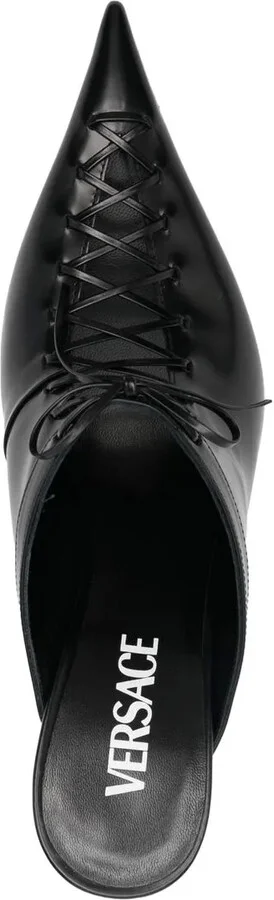 110mm Lace-Up Leather Mules - Image 4