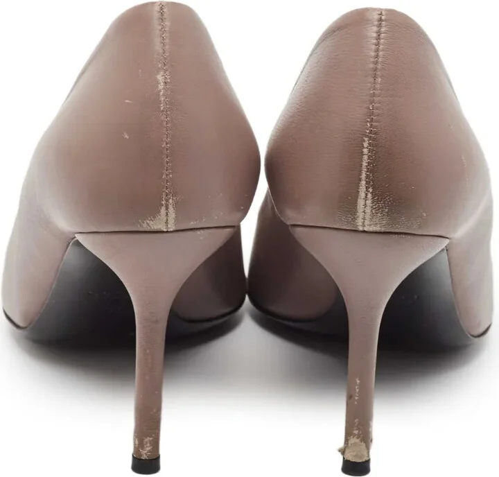 110mm Leather Chain-Detail Pumps - Image 4