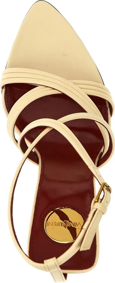 110mm Leather Cross-Strap Wedge Sandals - Image 4