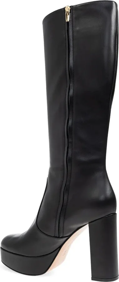 110mm Leather Heeled Boots - Image 3