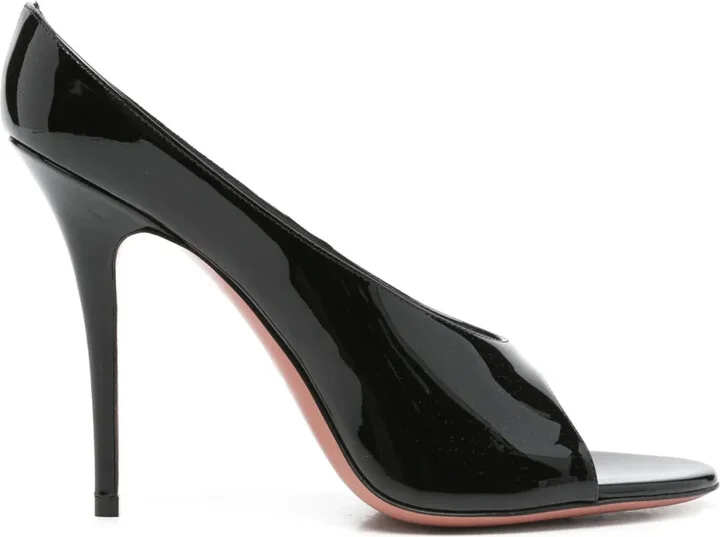 110mm Leather Heeled Mules