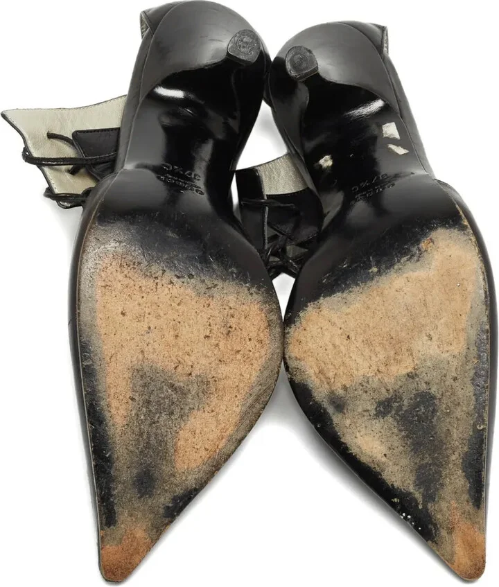 110mm Leather Heeled Pumps - Image 5