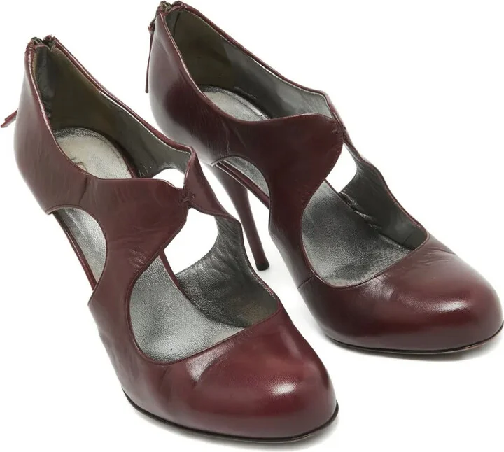 110mm Leather Heeled Pumps - Image 2
