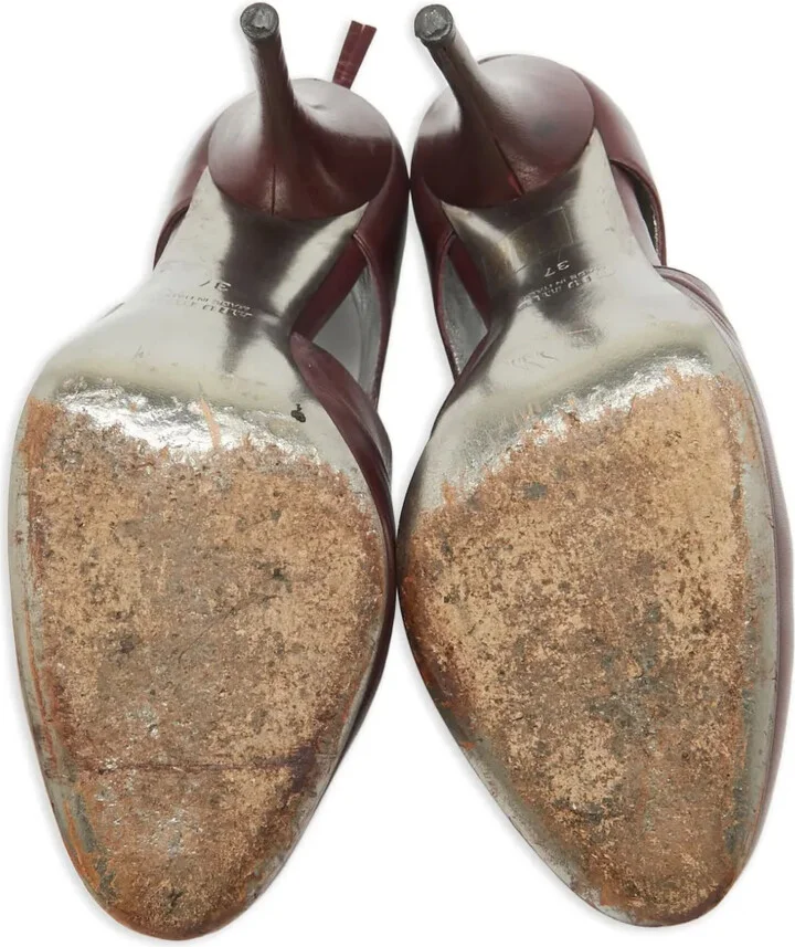 110mm Leather Heeled Pumps - Image 5