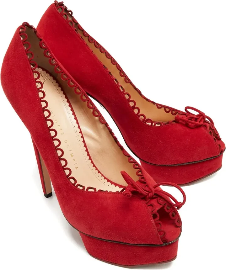 110mm Leather Heeled Pumps - Image 2