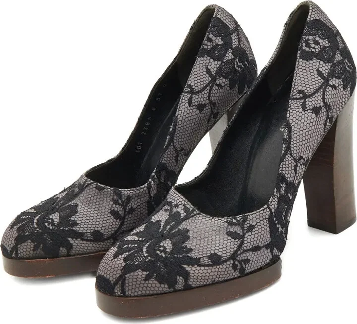 110mm Leather Heeled Pumps - Image 2