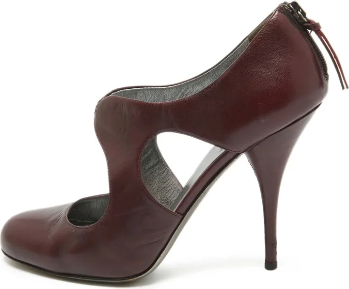 110mm Leather Heeled Pumps