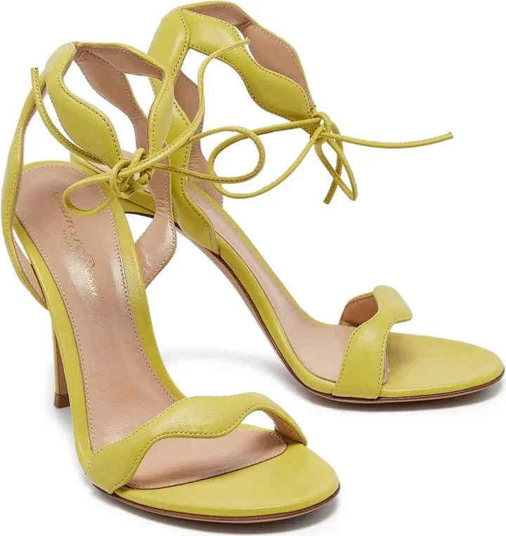 110mm Leather Heeled Sandals - Image 2