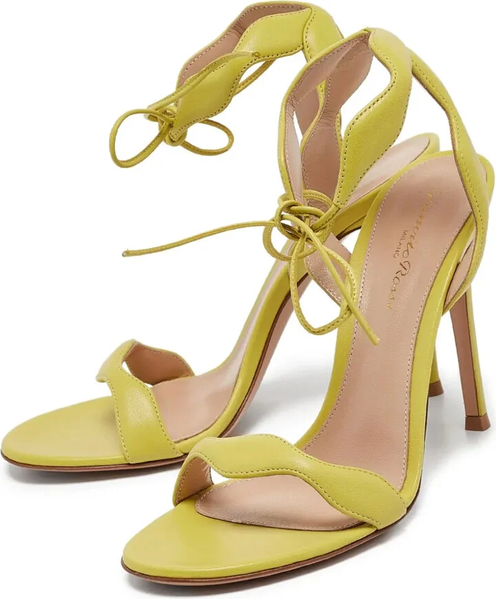 110mm Leather Heeled Sandals - Image 3