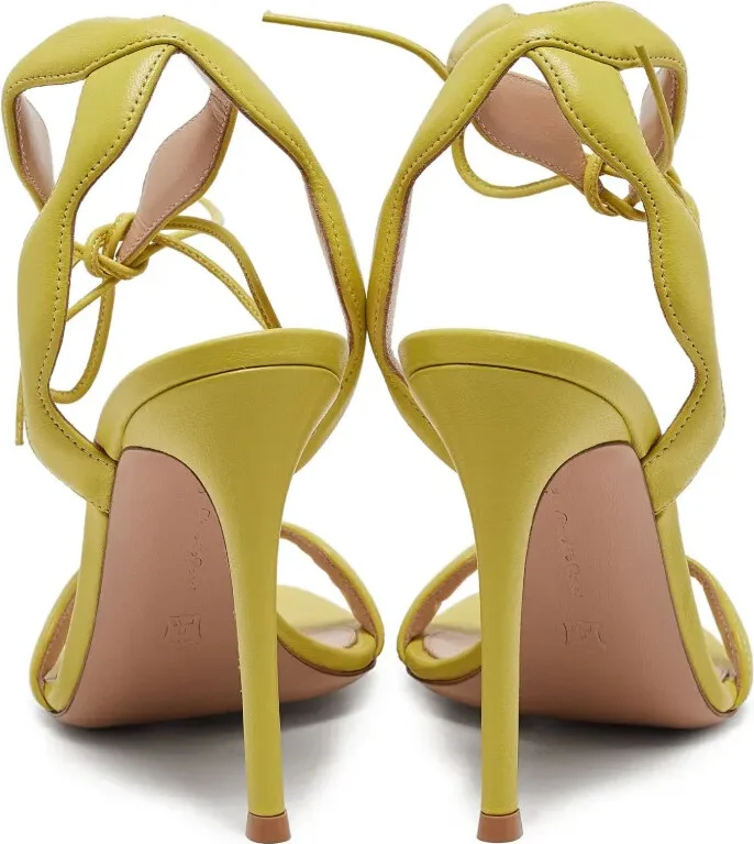110mm Leather Heeled Sandals - Image 4