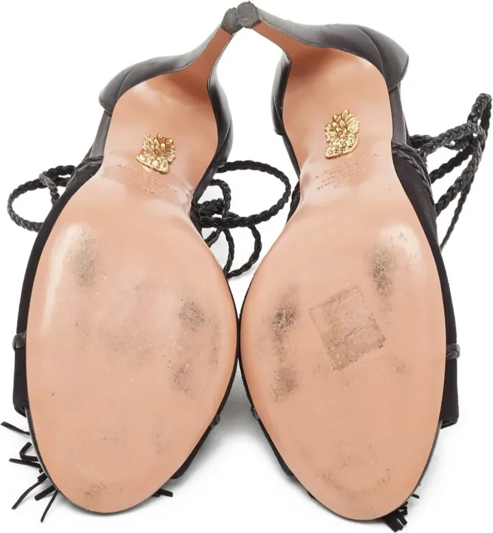 110mm Leather Heeled Sandals - Image 5