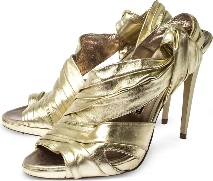 110mm Leather Heeled Sandals - Image 2