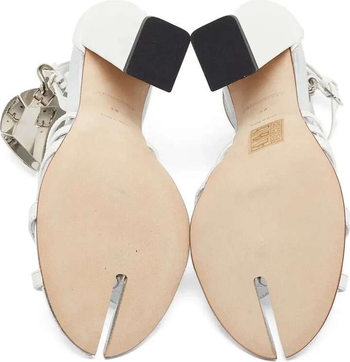 110mm Leather Heeled Sandals - Image 4