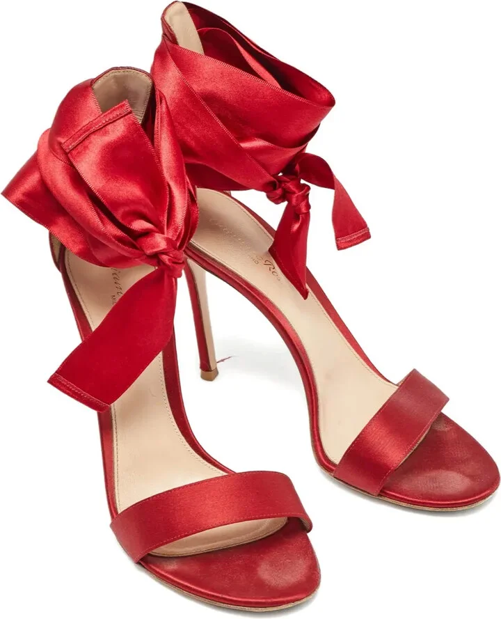 110mm Leather Heeled Sandals - Image 4
