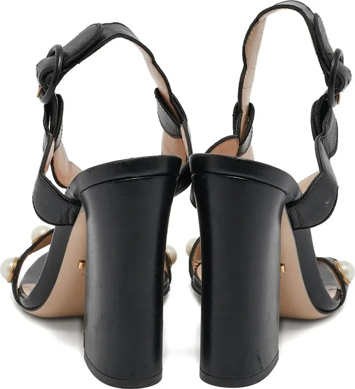 110mm Leather Heeled Sandals - Image 3