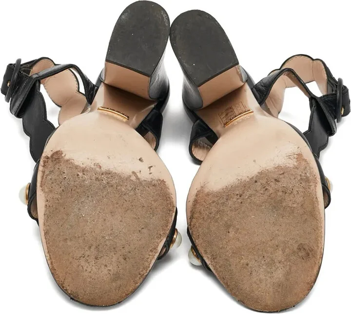 110mm Leather Heeled Sandals - Image 4