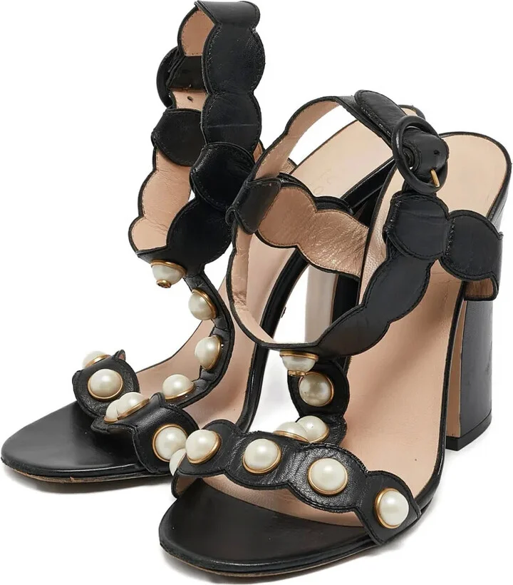 110mm Leather Heeled Sandals - Image 5